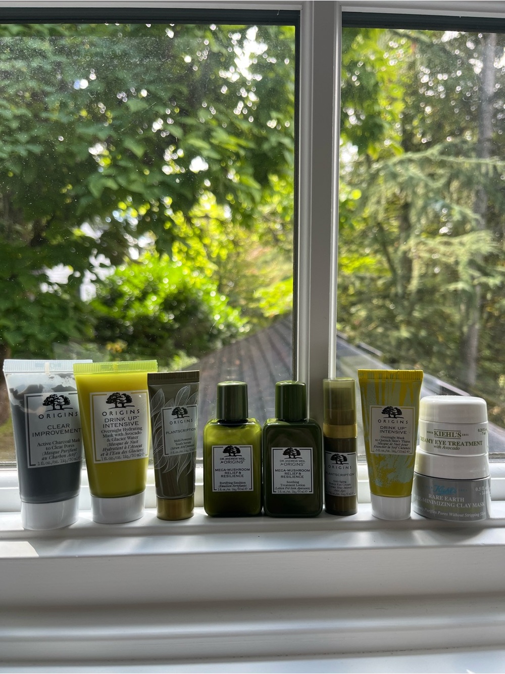 Origins & Kiehl’s Skincare Set — Green, Yellow, White Mini Bottles